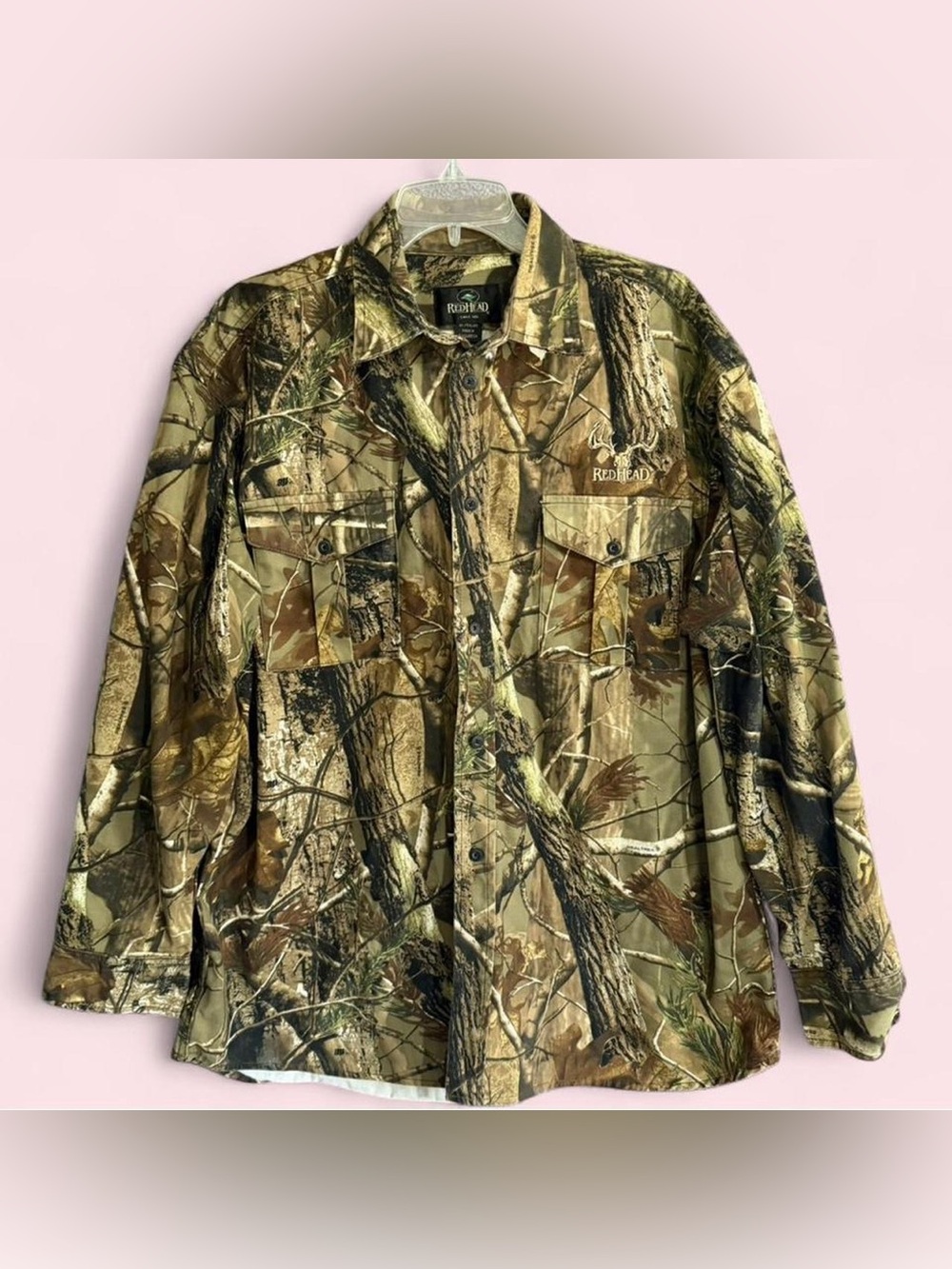 Men’s Redhead Hunting Camo Long Sleeve Button Down Shirt XL